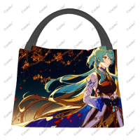 Genshin Impact anime Portable Aluminum Film Thermal Insulation Refrigerated Travel Thermal Insulation Portable Lunch Bag