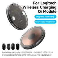 Mouse Qi Module Wireless Charging For Logitech GPW G502 703 903 G Pro G Pro X Transparent Custom Magnetic Mouse Accessories