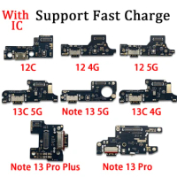 New For Xiaomi Redmi 12C 13C 12 4G 5G Note 13 Pro Plus USB Charging Dock Connector Port Board Flex Cable Repair Parts