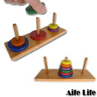 河內塔 TOWER OF HANOI  教具 益智 親子遊戲 兒童木製安全玩具