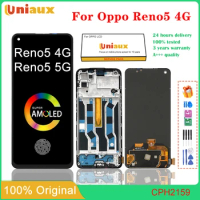 6.43" Original For OPPO Reno5 CPH2159 PEGM00 PEGT00 CPH2145 LCD Screen Touch Digitizer Display for Reno 5 4G 5G Display