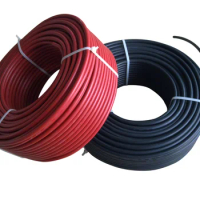 10 mm2 Solar PV Cable PV1-F 1*10mm2 Single-core Stranded Cable Electric Wire 10meters/lot TUV Aprroved