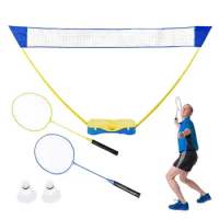 3M Portable Badminton Net Frame Support Tennis Volleyball Training Mesh Outdoor Badminton Set With Net &amp; Rackets &amp; Shuttlecocks
