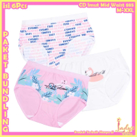 Lady's House - Paket Hemat 6PCS Celana Dalam Pendek Wanita CD Imut Motif Bahan Katun Nyaman Mid Wait