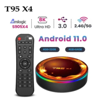 T95X4 Smart Tv box Android 11 Amlogic S905X4 4G 32G 64G 2.4G&amp;5G Dual wifi With BT4.0 AV1 And VP9 8K Set Top Box Media Player