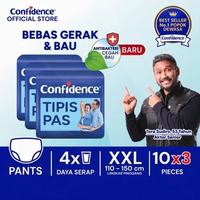 Confidence Popok Dewasa Celana Tipis & Pas XXL 10s Triple pack