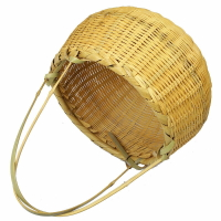 圓型竹籃子洗菜竹筐手工竹編傳統復古漁籃竹簍子菜籃摘菜漏水竹盆