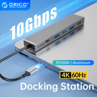ORICO 10Gbps 4K60Hz USB HUB Type C Docking Station HDMI-compatible Splitter PD 100W Adapter for Macbook iPad Pro Air Accessories