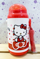 【震撼精品百貨】凱蒂貓 Hello Kitty 日本SANRIO三麗鷗 KITTY吸管式水壺(400ML)-紅點#19640 震撼日式精品百貨