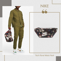 Nike 腰包 Tech Floral 男女款 黑 花卉 大容量 斜背 側背 肩背 拉鍊前袋 DZ2812-010