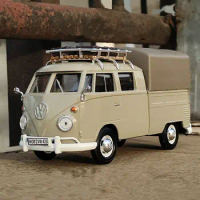 1/24 Volkswagen T1 Bus paduan Model mobil klasik diecast logam VAN SAMBA kendaraan Model mobil simulasi koleksi hadiah mainan an