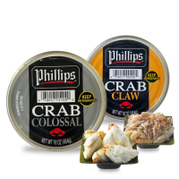 【Phillips】極品圓心肩肉 454g+蟹腳肉 454g(藍泳蟹 新鮮 開罐料理)