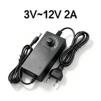 XIHANCAM Adjustable Adaptor Dimmer 3V ‑ 12V 2A Adjustable Power Supply DC Variable Voltage Charger 3
