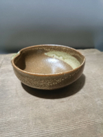日本回流瓷器陶器缽桃型缽盤皿，日本茶道果子器，粗陶，全品，保
