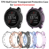 Protective Case for Garmin Forerunner 265 265S 965 245 245M Music 45 45S TPU Half Cover Transparent Protector