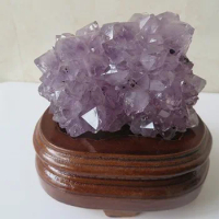 A+++ Uruguay Natural AMETHYST Flower QUARTZ Crystal GEODE CLUSTER 274g+Stand