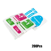 200pcs Phone Clean Dry Wet Wipes Napkin LCD Screen Cleaning Camera Lens Tablet Watche Dust-Absorber Dust Removal Sticker Papers