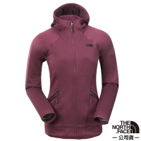 【The North Face】女 超輕量時尚連帽保暖外套.夾克_364L 紫紅