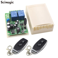 Universal 433Mhz Remote Control Switch for Light,Door,Garage Transmitter AC 85-250V 110V 220V 2CH Relay Receiver and Controller