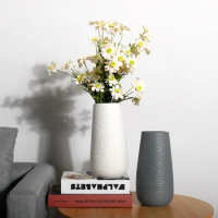 Simple modern ceramic vase household ornament white vase ceramic Chinese handicraft Zen home furnishing