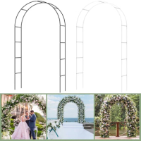 New Metal Garden Arch Large Iron Plant Trellis Reusable Wedding Arch for Ceremony Multipurpose Outdoor Garden Trellis for