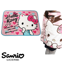 日本正版 凱蒂貓 Hello Kitty 藍色愛心款 絨毛 披肩 毛毯 毯子 三麗鷗 Sanrio - 417864