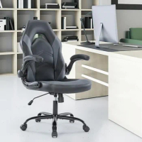 Black Gaming Mesh Chair Wheels Gaming - Computer Chair Ergonomic Office PU Leather Executive Adjustable