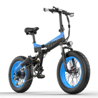 X3000plus 20 Inch Folding Electric Snow Bike, Fat Tire Mountain Bike, 1000W Powerful Ebike, Front &amp; Rear Dual Suspension