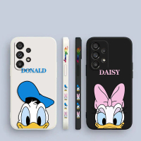 Sarung telefon bercetak Donald Daisy Duck, comel, tepi sisi, untuk Samsung Galaxy A90 A80 A73 A72 A7