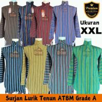 Java Ombus Surjan Lurik Ukuran XXL Alusan Tenun ATBM Busana Jawa Baju Gagrak Tradisional Setelan Cel