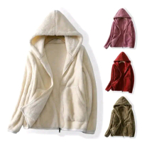 jaket bulu outher casual cardigan fleece bahan bulu serpa halus-bolak balik double bulu luar dalam m