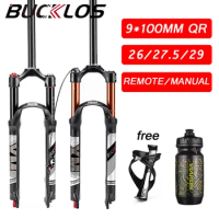 BUCKLOS Mountain Bike Fork Air Supension Fork 29/27.5/26Inch 120mm Manual Remote Bike Fork Quick Release MTB Bicycle Accessories