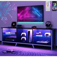 US63-inch /71-inch LED TV stand is suitable for 65-80-inch TV, high-gloss modern entertainment center-