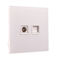 UTEN 6M膚感 電視電腦插座 白色