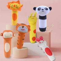 0-3 years old infant soothing animal shape hand puppet toys, hand grip BB sticks, baby plush handbells, exercise hearing