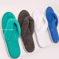 Soft Winter Hotel Slippers Men Women Travel Disposable Cotton Flip-Flops Home Hospitality Soft SPA Guest Slides