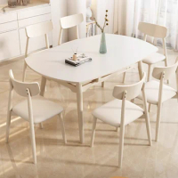 Folding Extendable Dining Table White Luxury Breakfast Industrial Dining Table Nordic Modern Mesa Plegables Kitchen Furniture