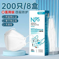N95級醫用口罩 3D立體設計 女士專用 柳葉魚嘴型 高防護透氣- 低阻不悶氣 立體不花妝】滅菌級獨立裝8盒共200隻 均碼