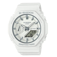 【CASIO 卡西歐】G-SHOCK 簡約輕薄 消光白 八角形錶殼 GMA-S2100-7A_42.9mm