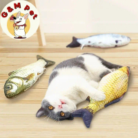 Đồ chơi mèo cá giả mô phỏng có cỏ mèo gặm nhai bền tự chơi giải buồn cho mèo con gối ôm cần câu mèo 