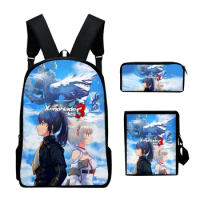 Harajuku Xenoblade Chronicles 3 Game Print 3pcs/Set pupil School Bags Laptop Daypack Backpack Inclined shoulder bag Pencil Case