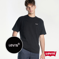 Levis 男款 短袖T恤 / 迷你刺繡摩登復古Logo / 寬鬆休閒版型 魚子黑