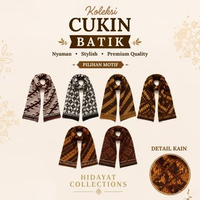 Cukin Batik Selendang Batik Cukin Ondel Ondel Selendang Betawi Syal WARNA COKLAT MOTIF RANDOM