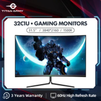 Titan Army 32/31.5 inch Curved 4K Display Graphic Design HDMI Compatible Monitors High Definition Computer Monitor 1500R