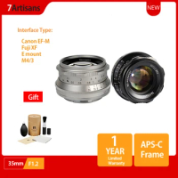 7artisans 35mm F1.2 Prime Lens for Sony E/Nikon Z /for Fuji XF APS-C Camera Manual Mirrorless Fixed Focus Lens A6500 A6300 X-A1