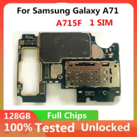 Unlocked For Samsung Galaxy A71 A715F 1/2SIM Motherboard For Samsung Galaxy A71 Android System ROM 128GB