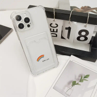 เคสป้องกันเลนส์ความแม่นยำโปร่งใสสีรุ้งโชคดี ดีไซน์มินิมอลคลาสสิก ใช้งานได้จริง พร้อมช่องเสียบการ์ด ส