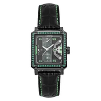 Expedition E 6695 BF Jam Tangan Wanita Black Dial Leather Strap 30mm Stainless Steel 5 ATM Water Res