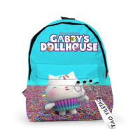 Keychain Gabby's Dollhouse Schoolbag Fashion Backpacks for School Girls Casual Travel Knapsack Kids Bookbag Gabbys Dollhouse Bag