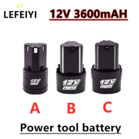 Universal 12V 3600mAH Rechargeable Li-ion Lithium Battery For Power Tools Electric drill Electric Screwdriver Battery